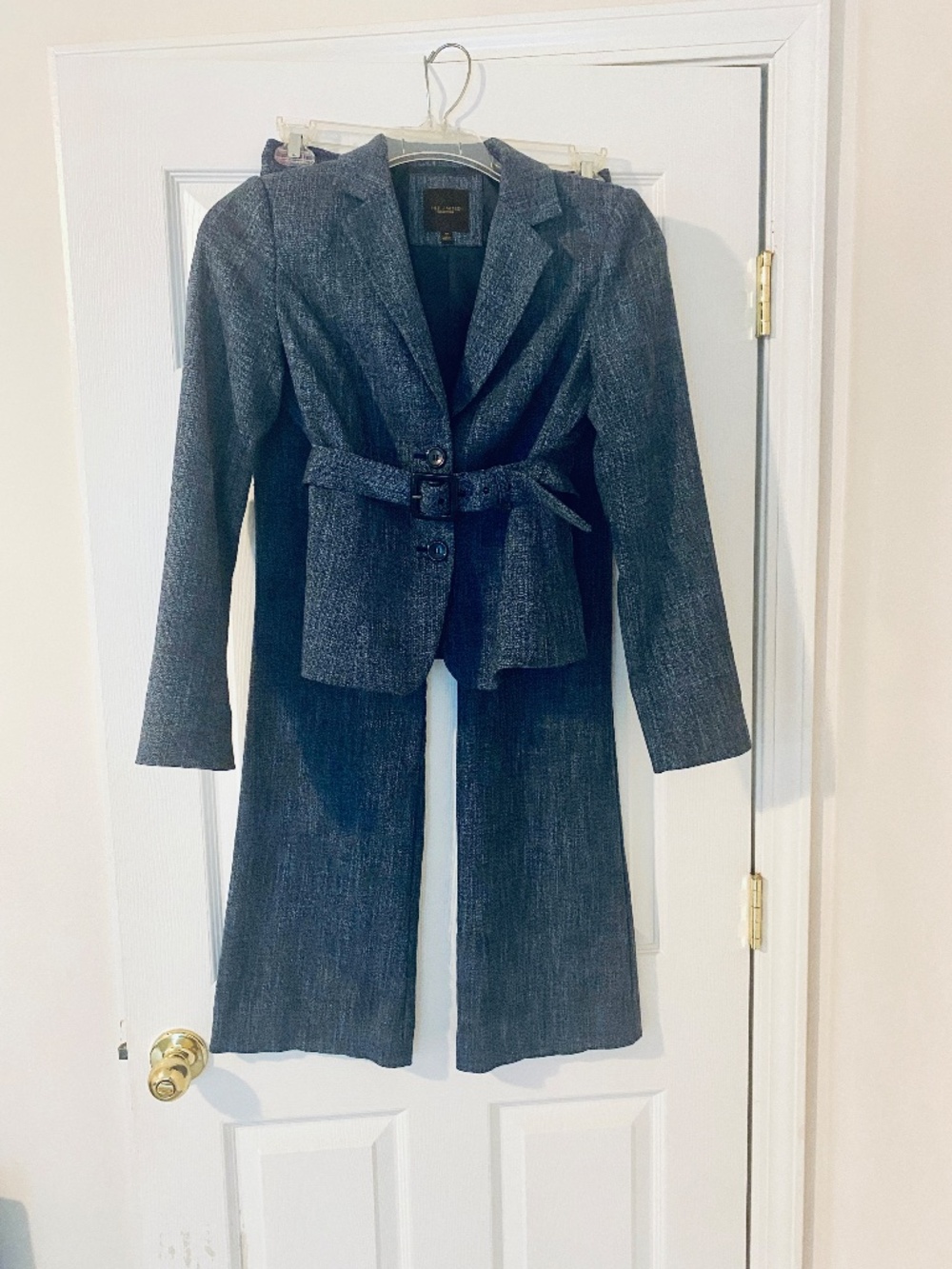 The Limited Bluish-Gray Belted Pant Suit Set Size 0